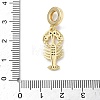 Brass Micro Pave Clear Cubic Zirconia Sea Animals European Dangle Charms KK-Z143-02G-04-3