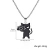201 Stainless Steel Enamel Black Cat Shape with Camera Pendant Necklaces FS-WG449EB-03-1