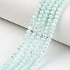 Electroplate Opaque Solid Color Glass Beads Strands EGLA-A034-P10mm-L09-1