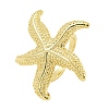 Starfish Brass Open Cuff Rings RJEW-U011-07G-1