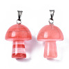Cherry Quartz Glass Pendants G-N0325-10F-2