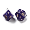 7 Styles Opaque Resin Polyhedral Dice Pendants Set RESI-A029-01H-2
