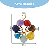 12Pcs 2 Colors 7 Chakra Gemstone Copper Wire Wrapped Pendants G-DC0001-27-2