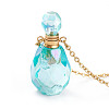 Electroplated Natural Quartz Crystal Openable Perfume Bottle Pendant Necklaces NJEW-H216-02C-G-3