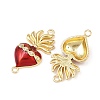 Brass Pave Clear Cubic Zirconia Connector Charms KK-L251-18G-01-2