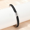 304 Stainless Steel Microfiber Leather Cord Cuff Bangles BJEW-D304-14P-01-4
