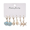 Alloy Ename Leverback Dangle Earrings EJEW-B159-01G-2