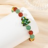 Handmade Lampwork Christmas Tree Bracelets BJEW-TA00755-2