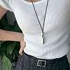 Alloy Teardrop Pendant Adjustable Black Waxed Cord Necklaces for Women WG6DD4B-01-2