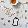DELORIGIN DIY Half Round with Flower Interchangeable Pendant Necklace Making Kit DIY-DR0001-04-5