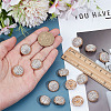 14Pcs 1-Hole Alloy Glass Shank Buttons BUTT-MA0001-16A-KCG-3
