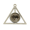Tibetan Style Alloy Triangle Deathly Hallows Pendant Cabochon Settings X-TIBEP-322-AS-LF-1