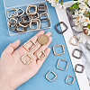 36Pcs 9 Style Iron Square Buckle Ring DIY-WR0006-68-4