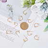 12Pcs 2 Style Brass with Clear Cubic Zirconia Stud Earrings Findings KK-DC0002-88-3