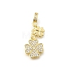 Brass Micro Pave Clear Cubic Zirconia Pendants KK-Z156-17G-1