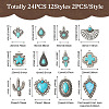 24Pcs 12 Styles Synthetic Turquoise Pendants FIND-TA0001-79-4