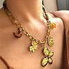 316L Surgical Stainless Steel & Resin Flower Moon Sun Pendant Bib Necklaces for Women WG4E0E9-01-3