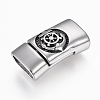 304 Stainless Steel Magnetic Clasps with Glue-in Ends X-STAS-F130-01AS-1