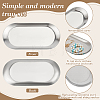 20Pcs Oval 430 Stainless Steel Jewelry Display Plate STAS-WA0001-04-4