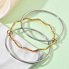 Two Tone 304 Stainless Steel Interwoven Wave Bangles BJEW-F540-02GP-3