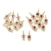Brass Micro Pave Cubic Zirconia Pendants X-KK-D339-02G-07-2