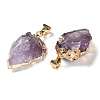 Raw Rough Natural Amethyst Pendants G-T073-23G-01-2