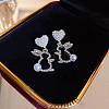 Rabbit Alloy & Rhinestone Dangle Stud Earrings FS-WG14827-01-2