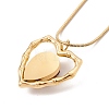 Natural Quartz Heart Pendant Necklace with 304 Stainless Steel Snake Chain NJEW-K244-01G-2