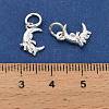 925 Sterling Silver Moon with Bowknot Charms STER-P071-05S-4
