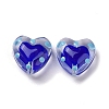 Glass Heart Beads GLAA-D005-01G-2