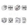  8Pcs 4 Style Clear Cubic Zirconia Flat Round Clip-on Earrings EJEW-TA0001-15-2