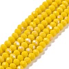 Electroplate Opaque Solid Color Glass Beads Strands EGLA-A034-P1mm-L02-1