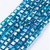 Electroplate Glass Beads Strands X-EGLA-R030-6x6mm-14-1