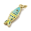 Brass Enamel Pendants KK-A266-39G-04-2