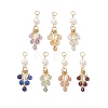 7Pcs 7 Styles Natural Mixed Gemstone with Pearl Dangle Pendants PALLOY-JF05223-1
