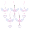 5Pcs Plastic Angel Wing Bowknot Pendant Decorations AJEW-ME0002-80-1