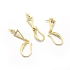 Brass Micro Pave Cubic Zirconia Earrings Hook Findings KK-L184-30P-1