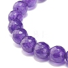 Natural Malaysia Jade(Dyed) Round Beaded Stretch Bracelet BJEW-JB07635-7