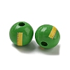 Printed Wood European Beads WOOD-L020-D11-2
