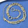 Brass 8 Link Chain Y Lariat Necklaces NJEW-H087-02G-2