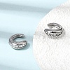 304 Stainless Steel Rhinestone Cuff Earrings for Women EJEW-A165-01P-2