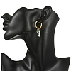 Natural Multicolor Tourmaline Hoop Dangle Earrings EJEW-JE07218-2