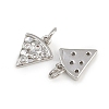 Brass Micro Pave Clear Cubic Zirconia Charms KK-A269-35P-2