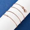 Brass Cable Chain Necklaces for Women NJEW-D302-48RG-1