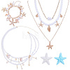5Pcs Chain Belt & Necklaces & Braelets & Resin Alligator Hair Clips Sets SJEW-ME00003-1