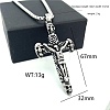 Vintage Punk 304 Stainless Steel Skull Jesus Cross Pendant Necklaces for Men AP1253-5