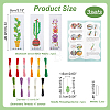 3 Sets 3 Style DIY Oval & Cactus Pattern Bookmark Cross-Stitch Kit DIY-NB0008-96-2