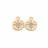 Brass Micro Pave Clear Cubic Zirconia Charms X-KK-S356-458-NF-1