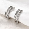 304 Stainless Steel Rhinestone Cuff Earrings EJEW-L313-04P-1