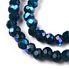 Electroplate Opaque Solid Color Glass Beads Strands EGLA-A034-P6mm-L07-3